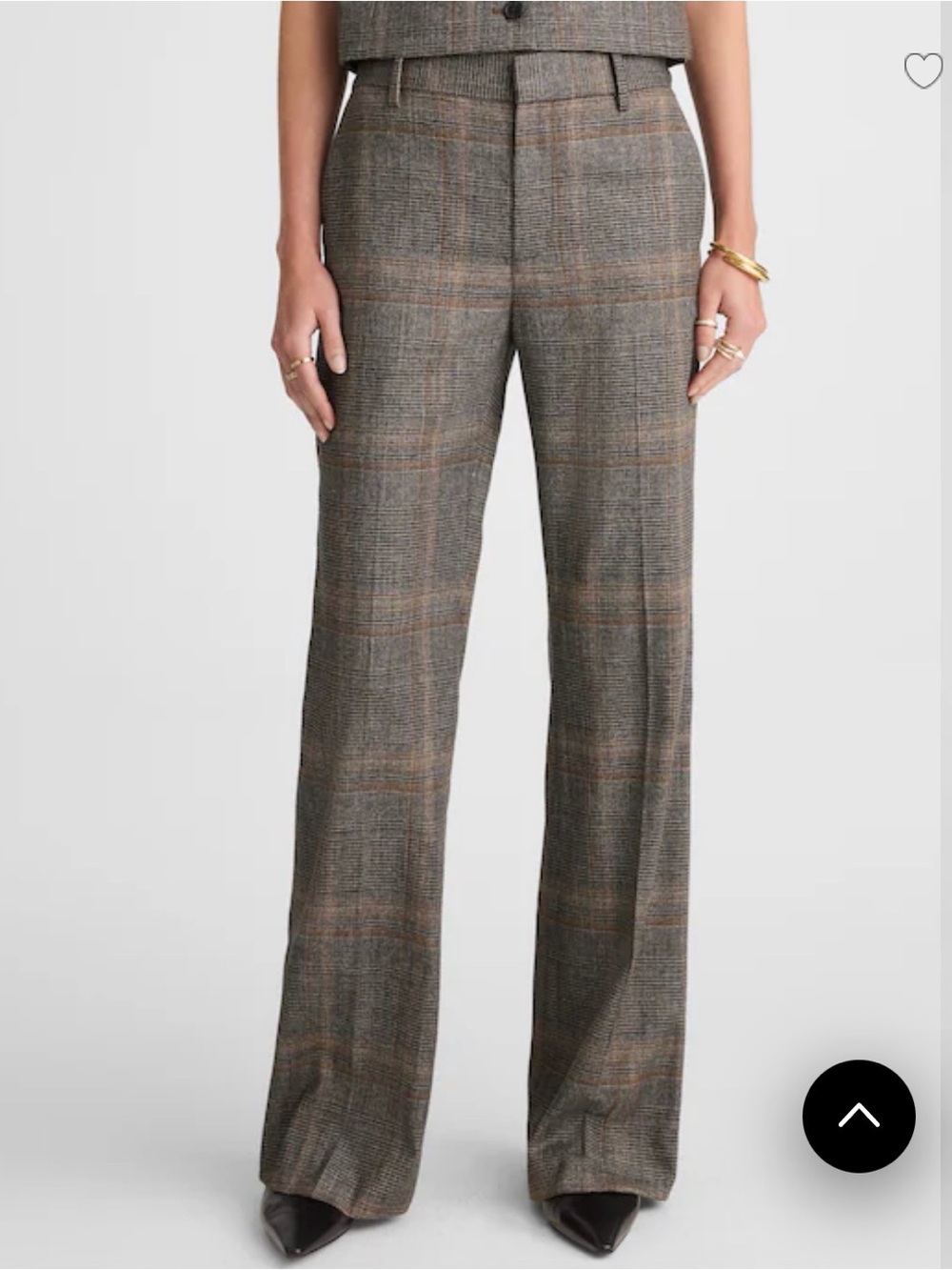 NWT Madewell Bootcut Black-Brown Plaid Trousers